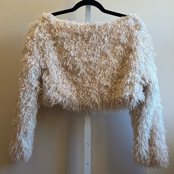 NWT Free People Flutter Top XS Cream Feather Effect - Picture 2 of 8